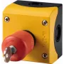Eaton M22-PVS/KC11/IY pulsador de seta de emergencia con accionamiento por llave, 1NC/1NO, 22,5 mm, IP66, rojo