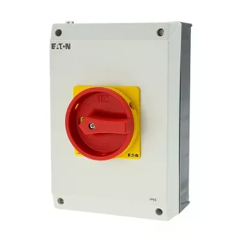 Eaton P3-63/I4/SVB interruptor principal tripolar con parada de emergencia, 63 A, montaje en superficie, IP65