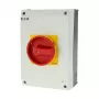Eaton P3-63/I4/SVB interruptor principal tripolar con función de parada de emergencia, 63 A, montaje en superficie, gris/rojo