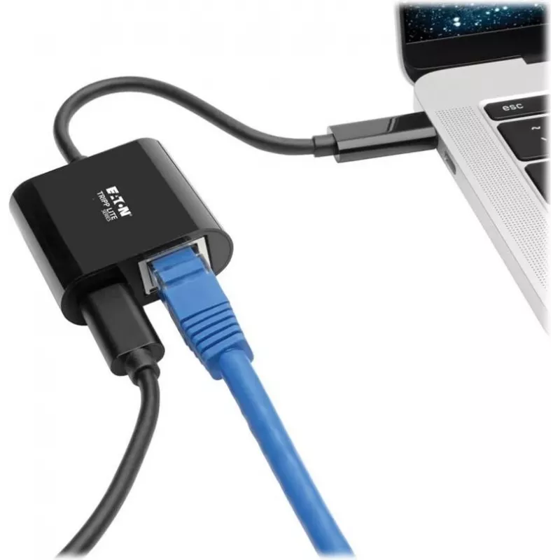 Adaptador Eaton Tripp Lite U436-06N-GB-C USB-C a Gigabit Ethernet con función de carga USB-C PD - Thunderbolt 3 - negro
