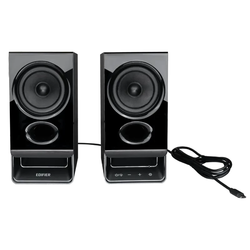 Edifier R20BT Altavoces Bluetooth 2.0 compactos con luz ambiental, negro
