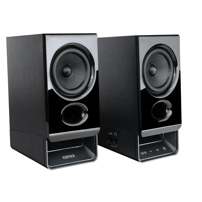 Edifier R20BT Altavoces Bluetooth 2.0 compactos con luz ambiental, negro