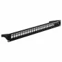 EFB Panel de parcheo 19 pulgadas 1U, 24 puertos, metal, abatible, negro RAL9005