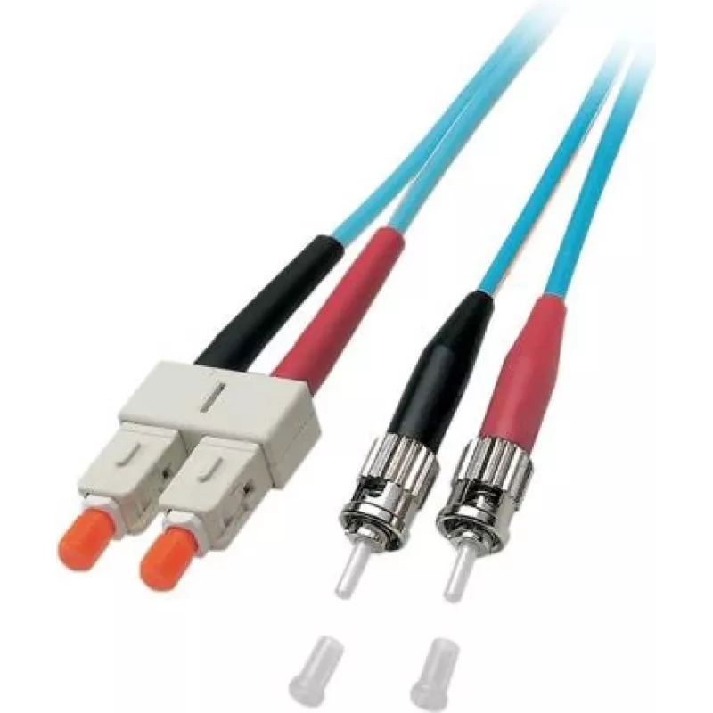 EFB Cable de parcheo de fibra óptica dúplex SC-ST OM3 50/125µm LSZH Aqua 5m