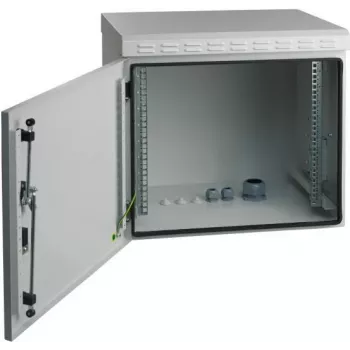 EFB Elektronik Caja de pared 19 pulgadas IP55, 7U, puerta de acero, profundidad 600 mm, RAL 7035 (gris claro)