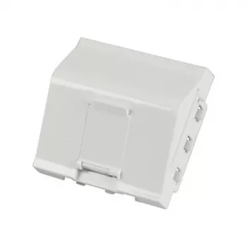 EFB ELEKTRONIK ET-25027 Tapa Keystone 45x45mm, salida angular de 1 puerto, blanco puro (RAL 9010)