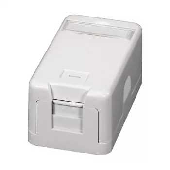 EFB ET-25166 Caja keystone de superficie, 1 puerto, tapa antipolvo de cierre automático, blanco puro