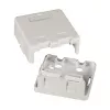EFB ET-25166 Caja keystone de superficie, 1 puerto, tapa antipolvo de cierre automático, blanco puro