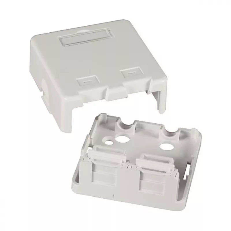 EFB ET-25166 Caja keystone de superficie, 1 puerto, tapa antipolvo de cierre automático, blanco puro