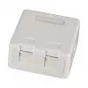 EFB ET-25166 Caja keystone de superficie, 1 puerto, tapa antipolvo de cierre automático, blanco puro