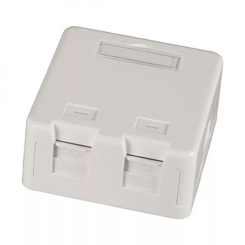 EFB ET-25166 Caja keystone de superficie, 1 puerto, tapa antipolvo de cierre automático, blanco puro