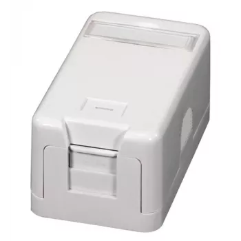 EFB ET-25166 Caja keystone de superficie, 1 puerto, tapa antipolvo de cierre automático, blanco puro