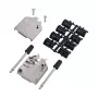 EFB carcasa metálica completa DTZK25-K carcasa D-SUB, 25 polos, zamak, apantallada EMI/RFI, salida de cable recta, tornillos moleteados, plata 29448.1