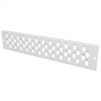 EFB VSB2HE-FP-48SC-S Panel frontal de montaje en rack 2U 19 pulgadas para 48 adaptadores SC Simplex/E2000 Simplex/MTRJ o 24 LC Duplex, gris