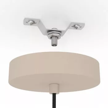 EGLO ROMAZZINA Lámpara colgante, 1 x E27, pantalla de tela beige, acero, IP20, regulable, máx. 60 W
