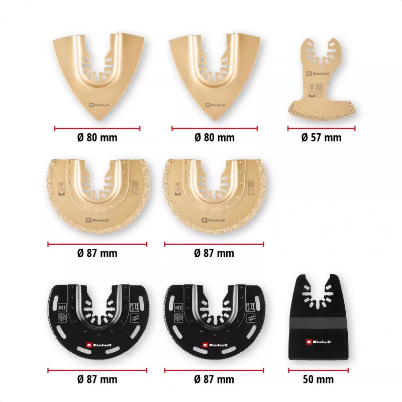 Einhell 708110 XLPLUS-CASE Juego de accesorios para herramienta multifunción HCS HM 37 piezas