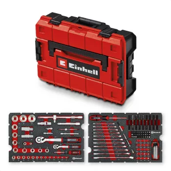 Einhell E-Case Set de herramientas de mecánico 201 piezas (acero cromo-vanadio, apilable) (370513)