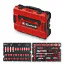 Einhell E-Case Set de herramientas de 92 piezas (370514) - Acero cromo-vanadio, Negro/Rojo