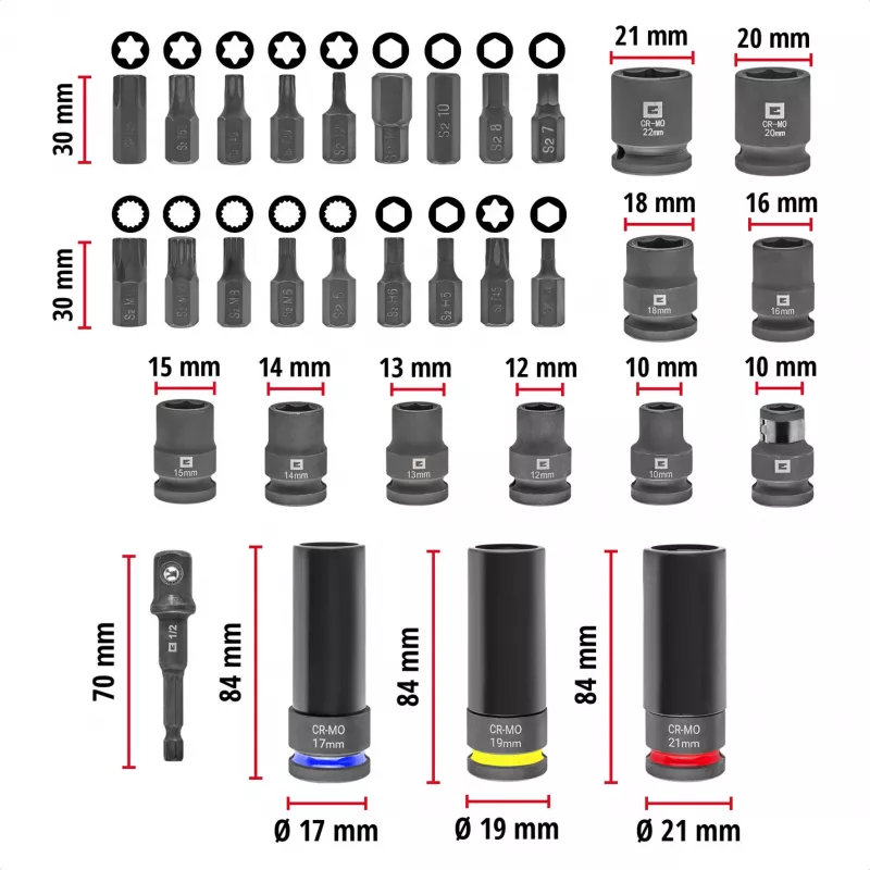 Einhell Impact Bit and Socket Set 1/2