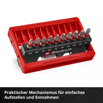 Set de puntas de impacto Einhell con mosquetón, 10 piezas, puntas de impacto hexagonales de 1/4