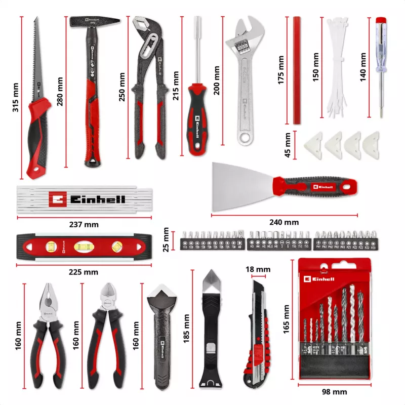 EINHELL-KWB E-Case set de herramientas de renovación, 78 piezas (negro/rojo)
