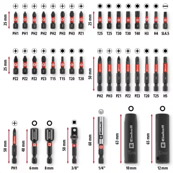 EINHELL-KWB Impact Bit & Socket Set en M-CASE, 39 piezas
