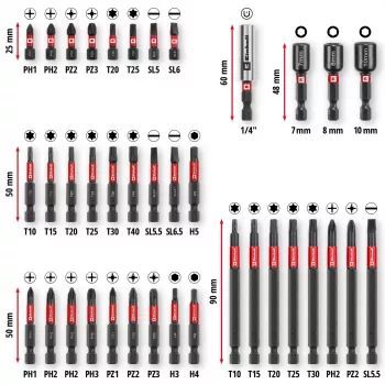 EINHELL-KWB set de puntas de impacto en M-CASE, 38 piezas