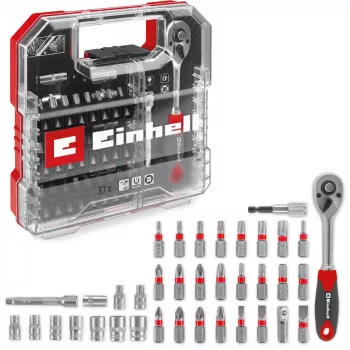 EINHELL-KWB Juego de llaves de vaso y puntas 1/4 pulgadas 37 piezas en L-CASE