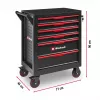 EINHELL-KWB Carro de taller vacío, 6 cajones (negro/rojo, 4 cajones bajos, 2 altos)