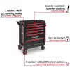 EINHELL-KWB Carro de taller vacío, 6 cajones (negro/rojo, 4 cajones bajos, 2 altos)