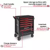 EINHELL-KWB Carro de taller vacío, 6 cajones (negro/rojo, 4 cajones bajos, 2 altos)