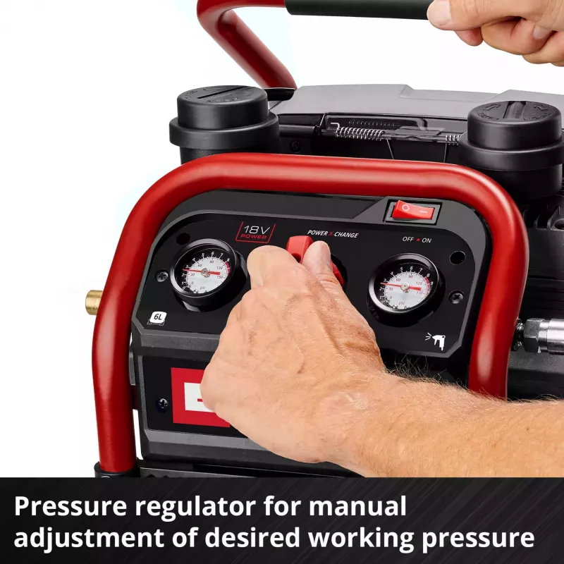 EINHELL Power X-Change Compresor a batería SILENZZO 18/160, 18V (rojo/negro, sin batería ni cargador)
