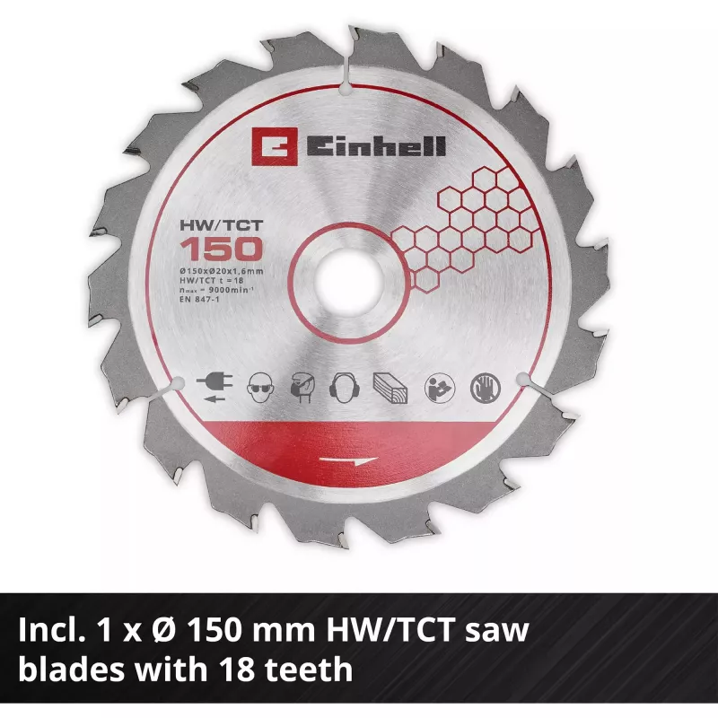 Einhell Power X-Change sierra circular de mano a batería TE-CS 18/150-2 Li-Solo, 18V (rojo/negro, sin batería ni cargador)