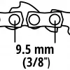 Einhell cadena de repuesto 4501754 para motosierras a batería GC-LC 18 Li y GE-LC 18 Li, paso 3/8 inch LP, ancho de ranura 1,3 mm, 40 eslabones motrices, espada 25 cm, semitrepadora