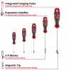 Einhell Juego de destornilladores PZ, 5 piezas (rojo/negro, mangos ergonómicos de dos componentes)