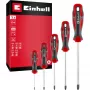 Einhell Juego de destornilladores PZ, 5 piezas (rojo/negro, mangos ergonómicos de dos componentes)