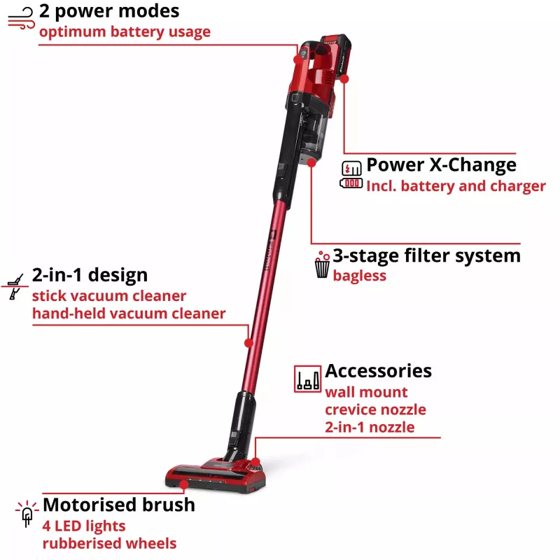 Einhell TE-SV 18 Li 2347187 Aspirador de mano a batería 18 V con batería y cargador
