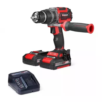 Set de taladro percutor atornillador a batería Einhell TP-CD 18/70 Li-i BL, 18V sin escobillas, 70 Nm, 2x2,0Ah
