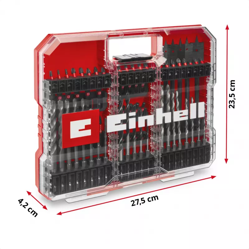 EINHELL XL-CASE Set de puntas de impacto y brocas, 95 piezas, set de brocas y puntas