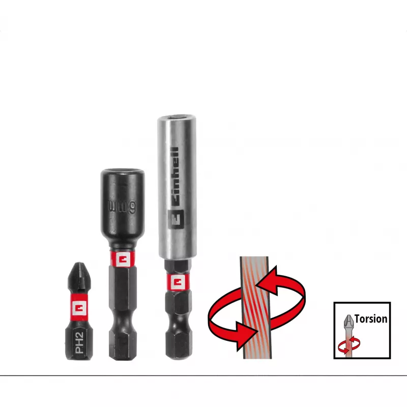 EINHELL XL-CASE Set de puntas de impacto y brocas, 95 piezas, set de brocas y puntas