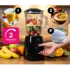 ELDOM BK6 NOXAR Batidora de vaso, 1,8 L vidrio templado, negro, 22000 rpm, Pulse