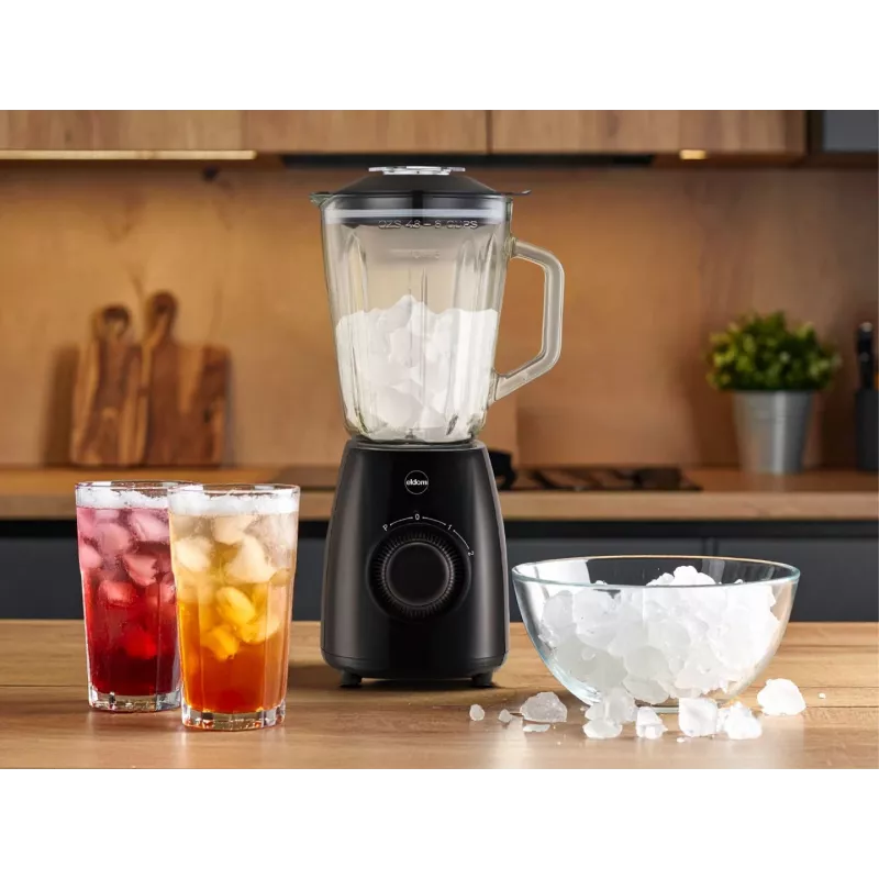 ELDOM BK6 NOXAR Batidora de vaso, 1,8 L vidrio templado, negro, 22000 rpm, Pulse