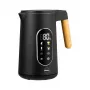 ELDOM C550 Hervidor eléctrico inalámbrico con control de temperatura, 1,7 L, 2200 W, acero inoxidable, 5 preajustes, función mantener caliente, indicador LED, negro