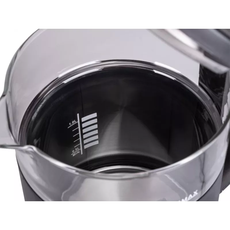 Hervidor de agua inalámbrico ELDOM C560 Nuvia con control de temperatura, 1,7 L, 2200 W, indicador LED, acero inoxidable/negro
