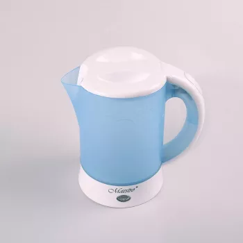 ELDOM Hervidor eléctrico de viaje C190 Lino 0,6L 550W Azul con 2 tazas y 2 cucharas