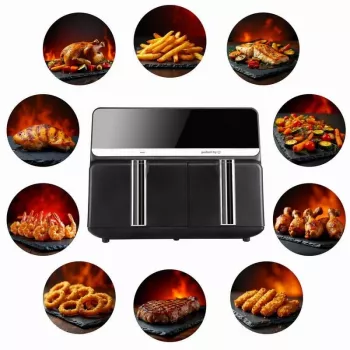 Freidora de aire ELDOM FR200, 9 L, 2200 W, Dual Drawer