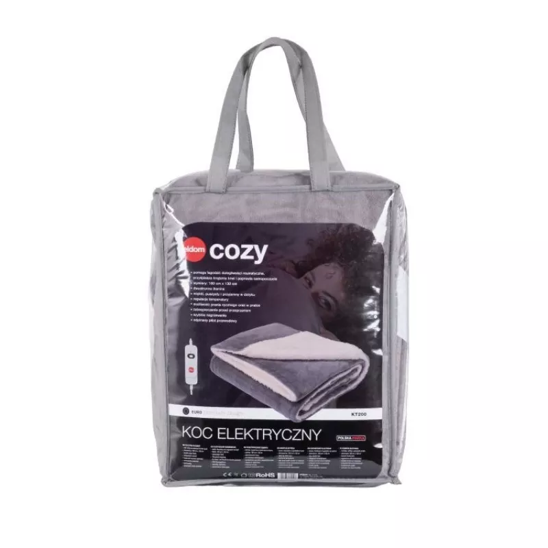 ELDOM KT200 Cozy Manta eléctrica de cama 150 x 80 cm Gris 60W 3 niveles de calor