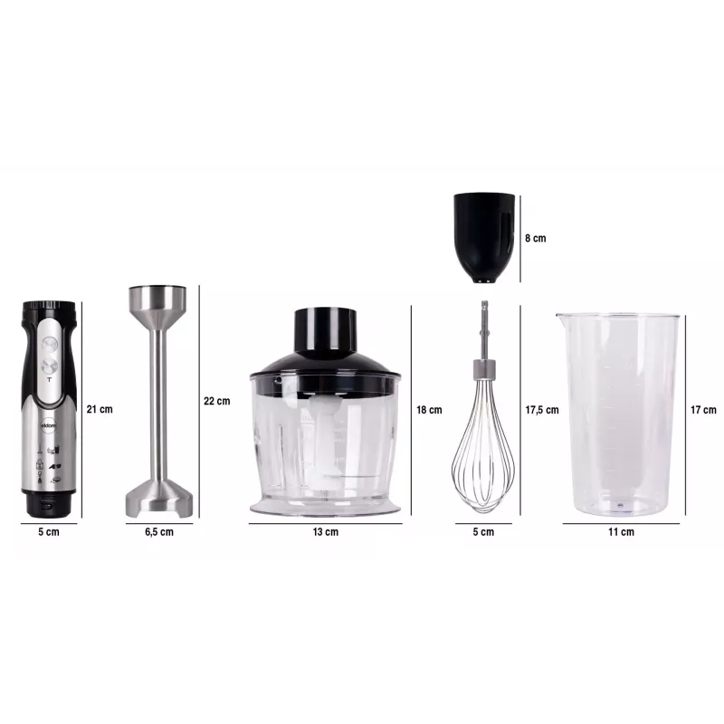 Eldom BL250 VEXI Batidora multifunción, 800 W, negro/plata