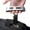ELDOM WB10 Báscula digital de equipaje 50 kg con LCD retroiluminada, gancho de acero inoxidable, funciones tara y retención