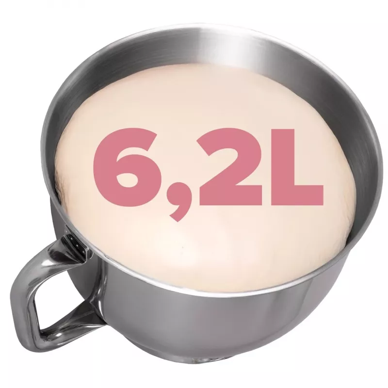 Eldom WRK1400 Robot de cocina planetario 1400W (1900W de potencia máxima) 6,5L bol de acero inoxidable negro